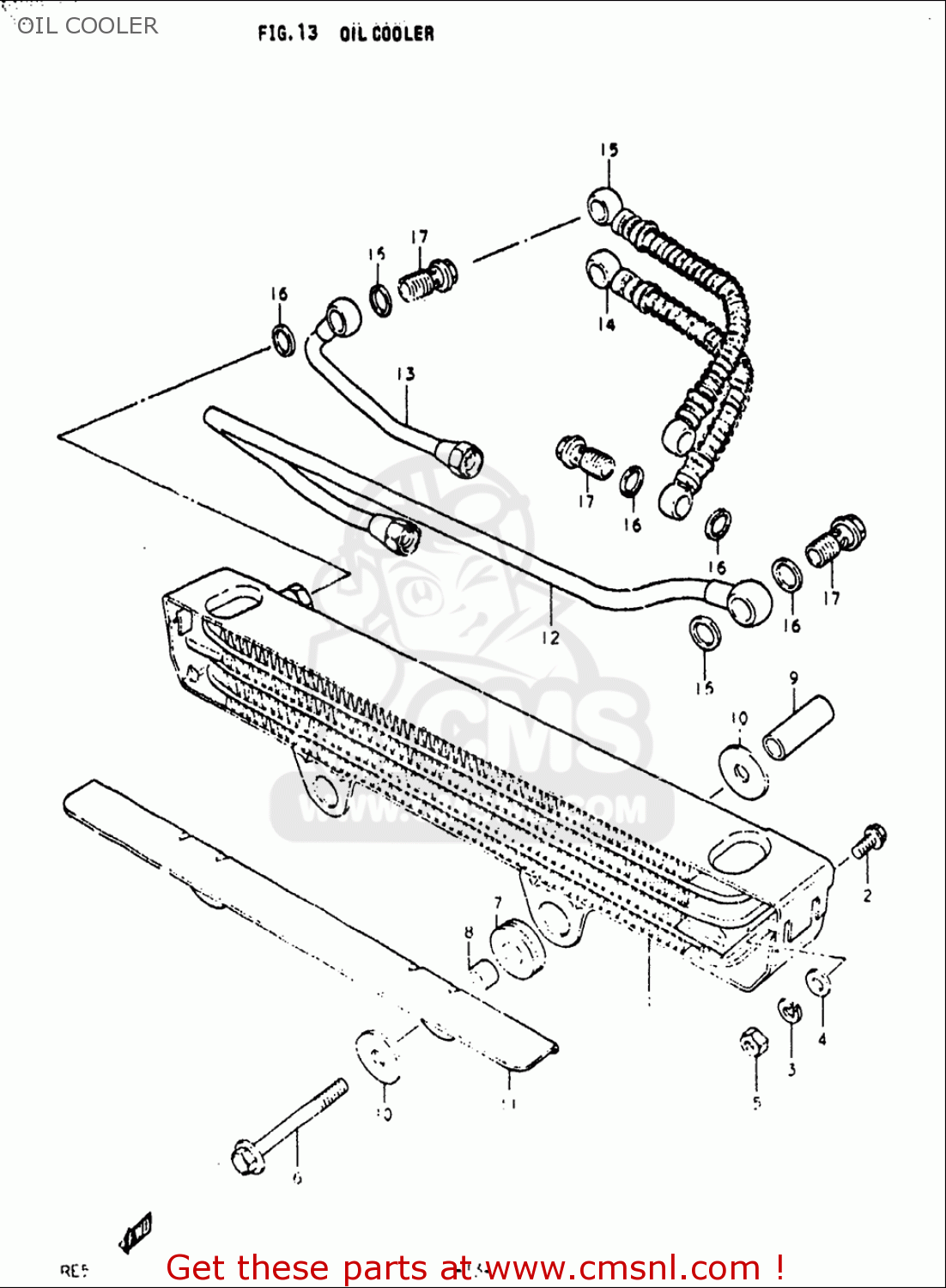 OIL COOLER RE5 RE5M RE5A 1975 1976 (M) (A) USA (E03) / 497CC ROTARY