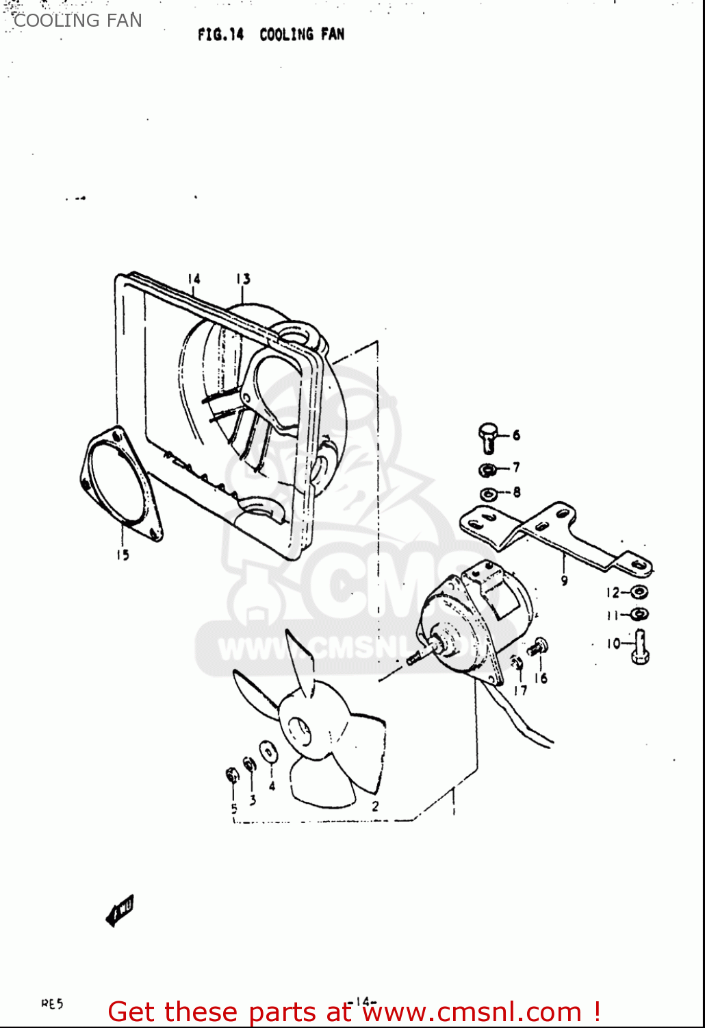 COOLING FAN RE5 RE5M RE5A 1975 1976 (M) (A) USA (E03) / 497CC ROTARY