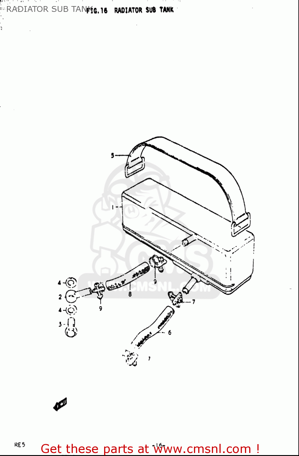 RADIATOR SUB TANK RE5 RE5M RE5A 1975 1976 (M) (A) USA (E03) / 497CC ROTARY