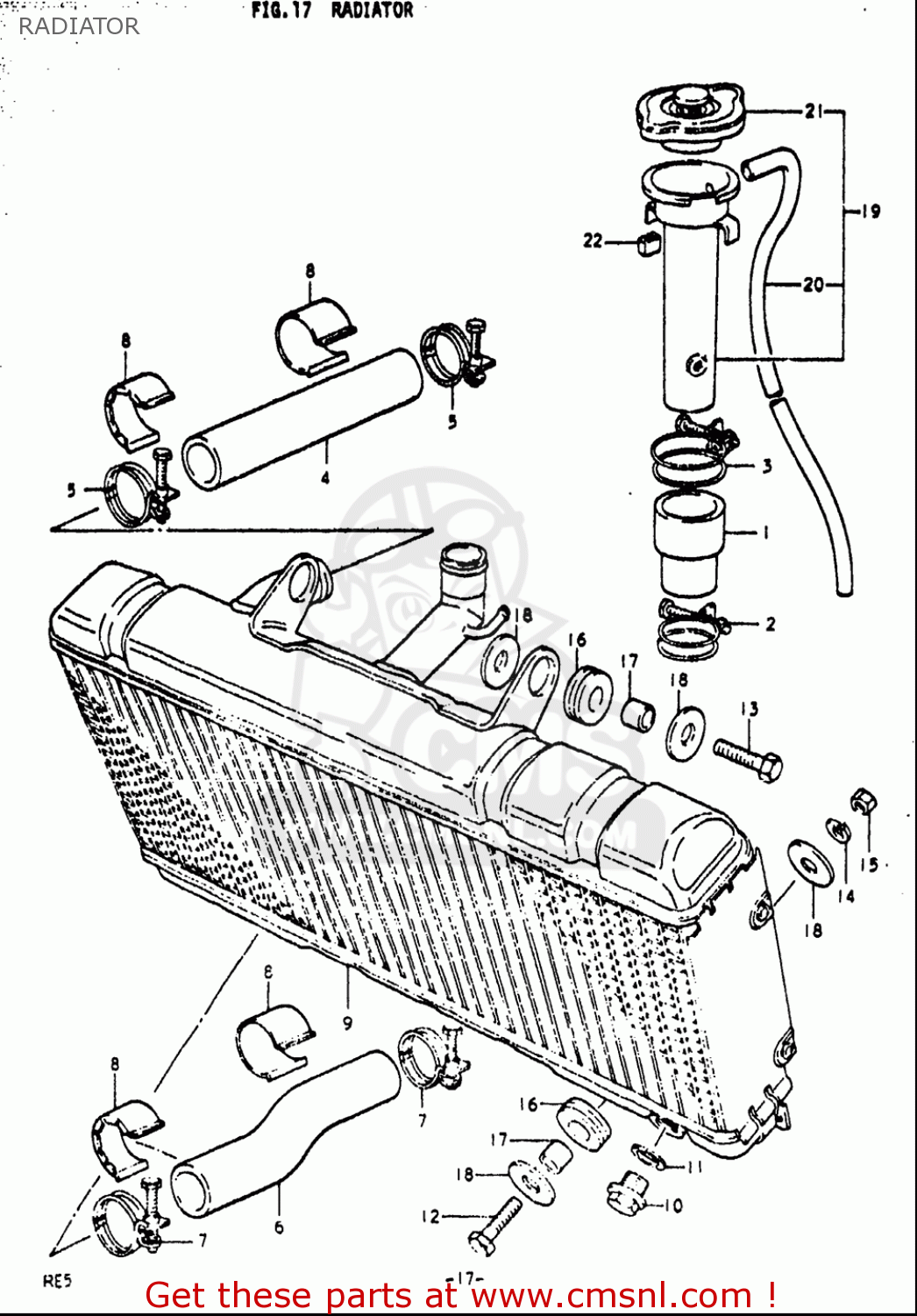RADIATOR RE5 RE5M RE5A 1975 1976 (M) (A) USA (E03) / 497CC ROTARY