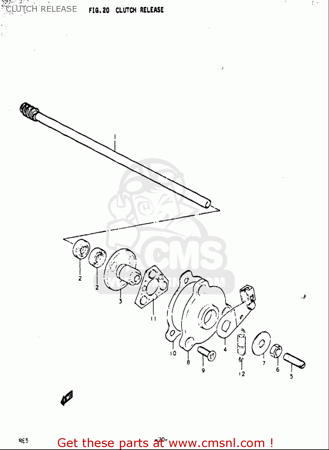 CLUTCH RELEASE RE5 RE5M RE5A 1975 1976 (M) (A) USA (E03) / 497CC ROTARY