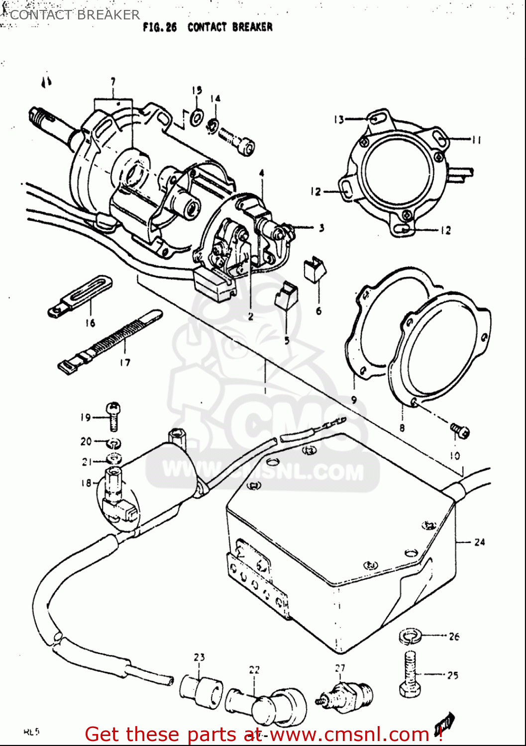 CONTACT BREAKER RE5 RE5M RE5A 1975 1976 (M) (A) USA (E03) / 497CC ROTARY