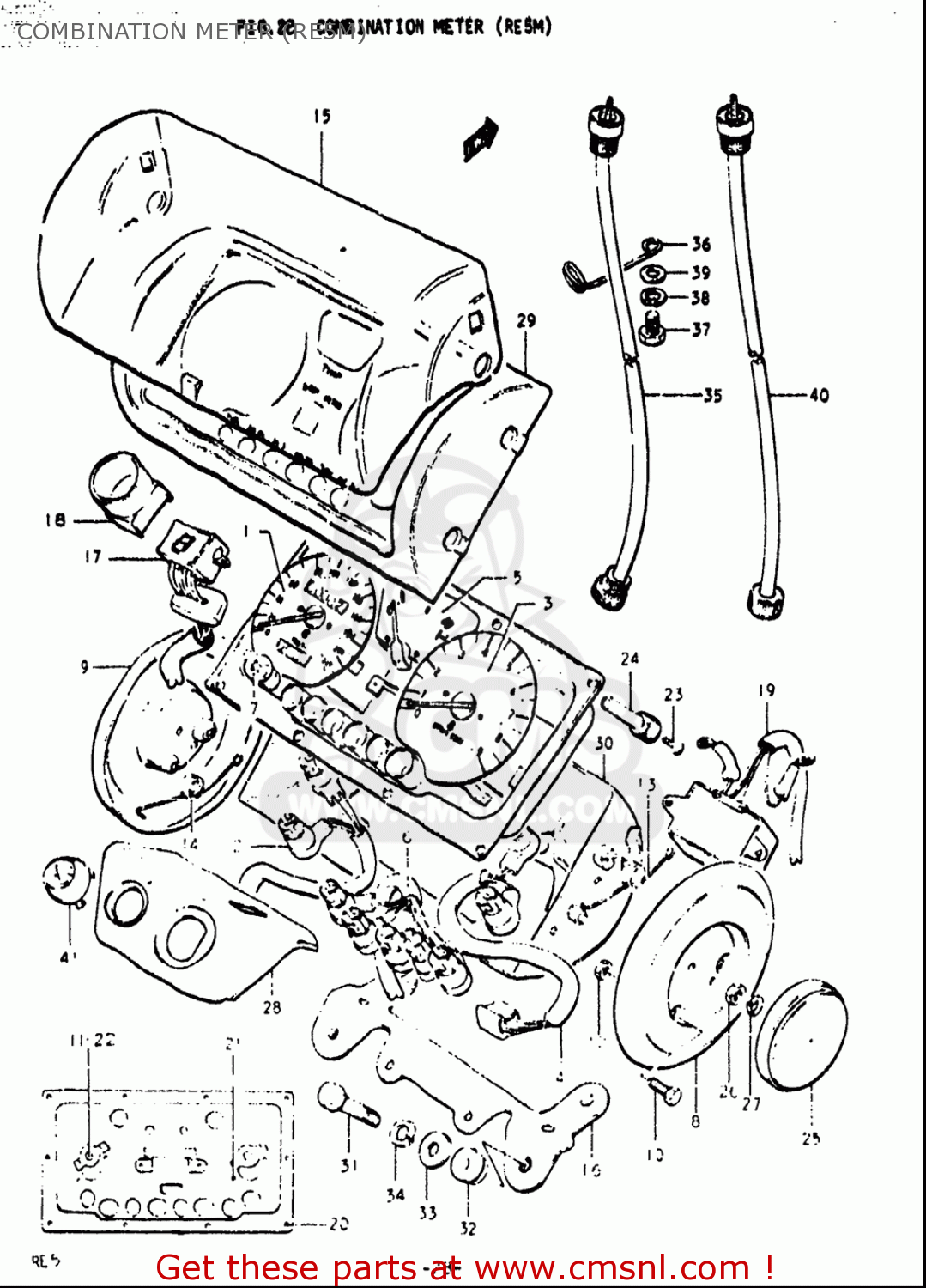 COMBINATION METER (RE5M) RE5 RE5M RE5A 1975 1976 (M) (A) USA (E03) / 497CC ROTARY