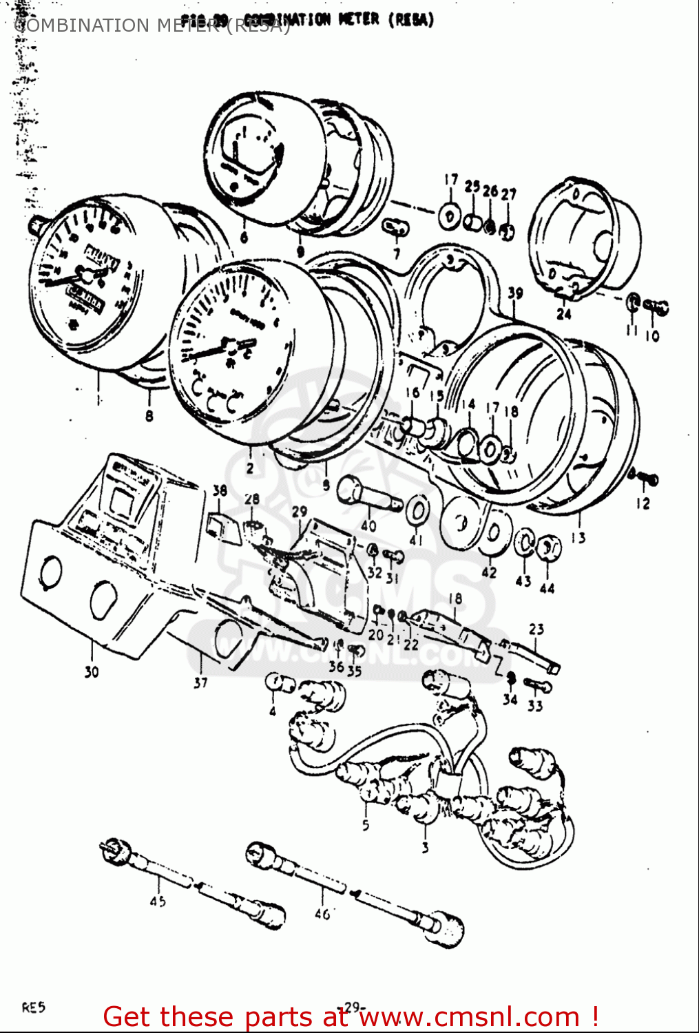 COMBINATION METER (RE5A) RE5 RE5M RE5A 1975 1976 (M) (A) USA (E03) / 497CC ROTARY