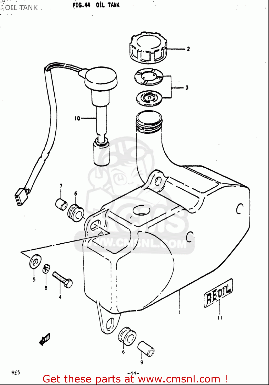 OIL TANK RE5 RE5M RE5A 1975 1976 (M) (A) USA (E03) / 497CC ROTARY