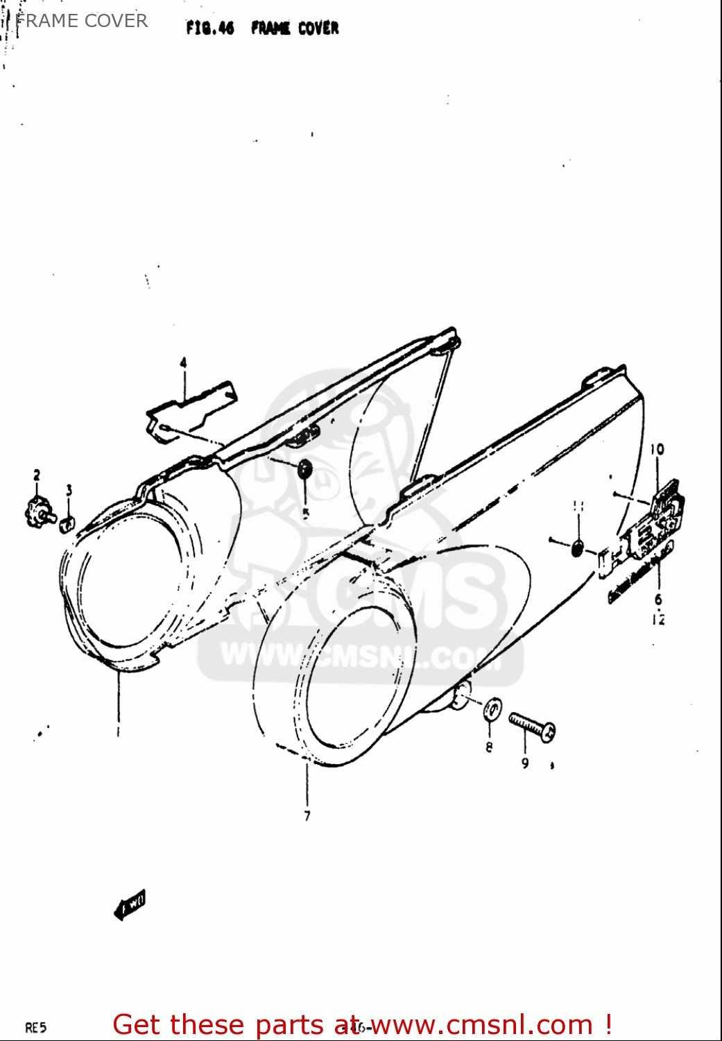 FRAME COVER RE5 RE5M RE5A 1975 1976 (M) (A) USA (E03) / 497CC ROTARY