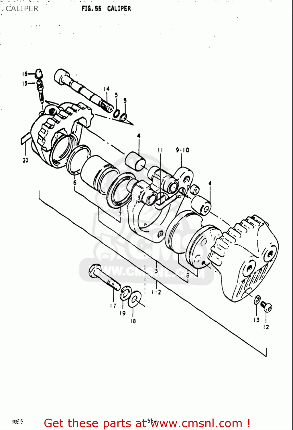 CALIPER RE5 RE5M RE5A 1975 1976 (M) (A) USA (E03) / 497CC ROTARY