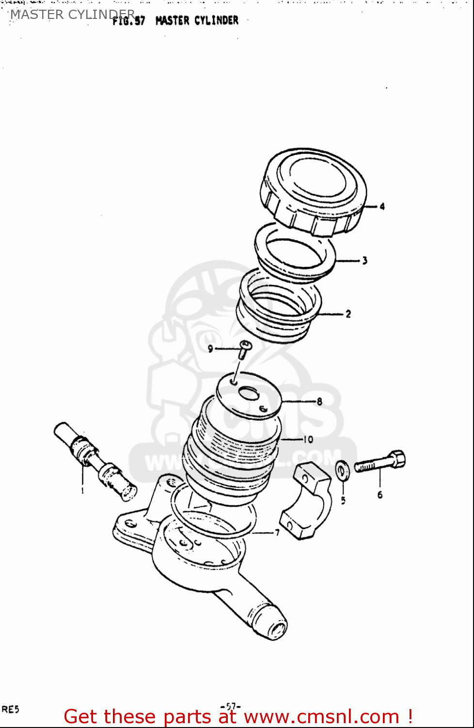 MASTER CYLINDER RE5 RE5M RE5A 1975 1976 (M) (A) USA (E03) / 497CC ROTARY