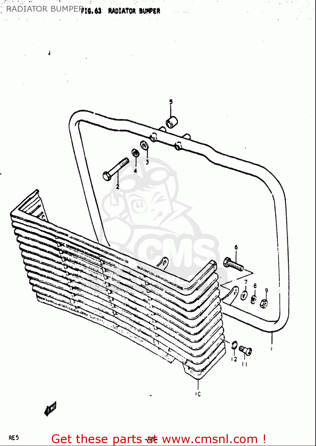 RADIATOR BUMPER RE5 RE5M RE5A 1975 1976 (M) (A) USA (E03) / 497CC ROTARY