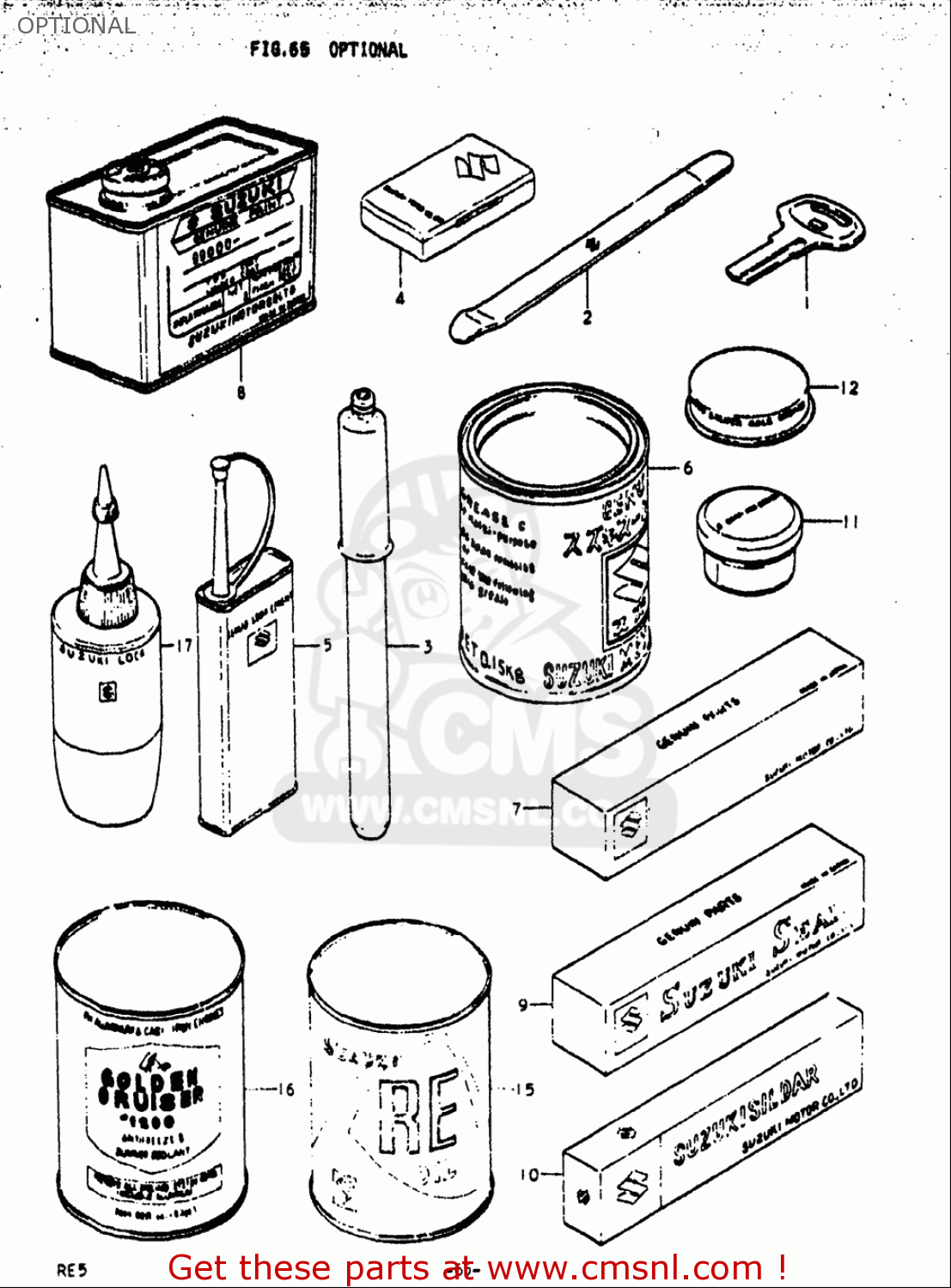 OPTIONAL RE5 RE5M RE5A 1975 1976 (M) (A) USA (E03) / 497CC ROTARY