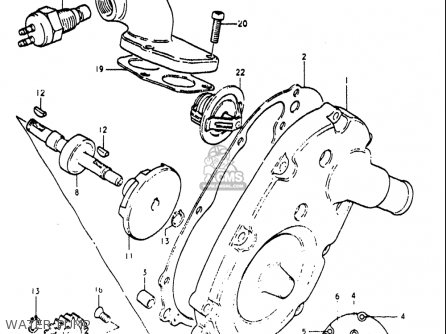 WATER PUMP - RE5 RE5M RE5A 1975 1976 (M) (A) USA (E03) / 497CC ROTARY
