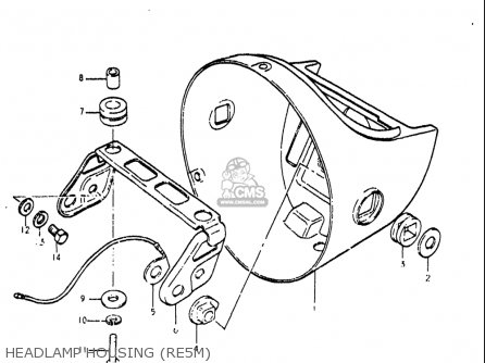 HEADLAMP HOUSING (RE5M) - RE5 RE5M RE5A 1975 1976 (M) (A) USA (E03) / 497CC ROTARY