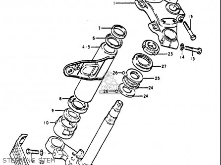 STEERING STEM - RE5 RE5M RE5A 1975 1976 (M) (A) USA (E03) / 497CC ROTARY