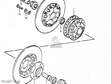 FRONT HUB - RE5 RE5M RE5A 1975 1976 (M) (A) USA (E03) / 497CC ROTARY