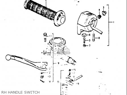 RH HANDLE SWITCH - RE5 RE5M RE5A 1975 1976 (M) (A) USA (E03) / 497CC ROTARY