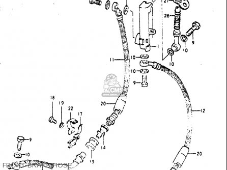 FRONT BRAKE HOSE - RE5 RE5M RE5A 1975 1976 (M) (A) USA (E03) / 497CC ROTARY