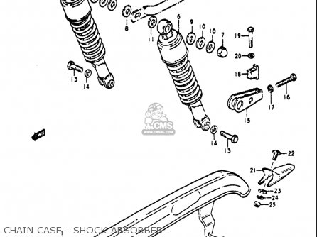 CHAIN CASE - SHOCK ABSORBER - RE5 RE5M RE5A 1975 1976 (M) (A) USA (E03) / 497CC ROTARY