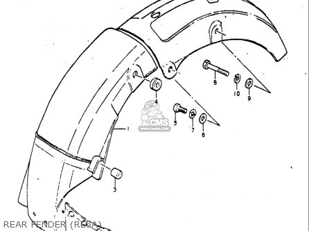 REAR FENDER (RE5A) - RE5 RE5M RE5A 1975 1976 (M) (A) USA (E03) / 497CC ROTARY