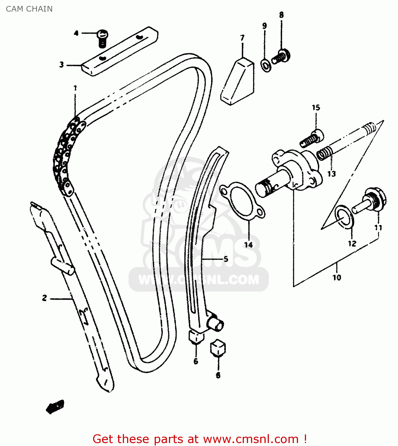 CAM CHAIN RF600R 1993 (P) (E02 E04 E15 E17 E18 E21 E22 E24 E25 E34 E53)