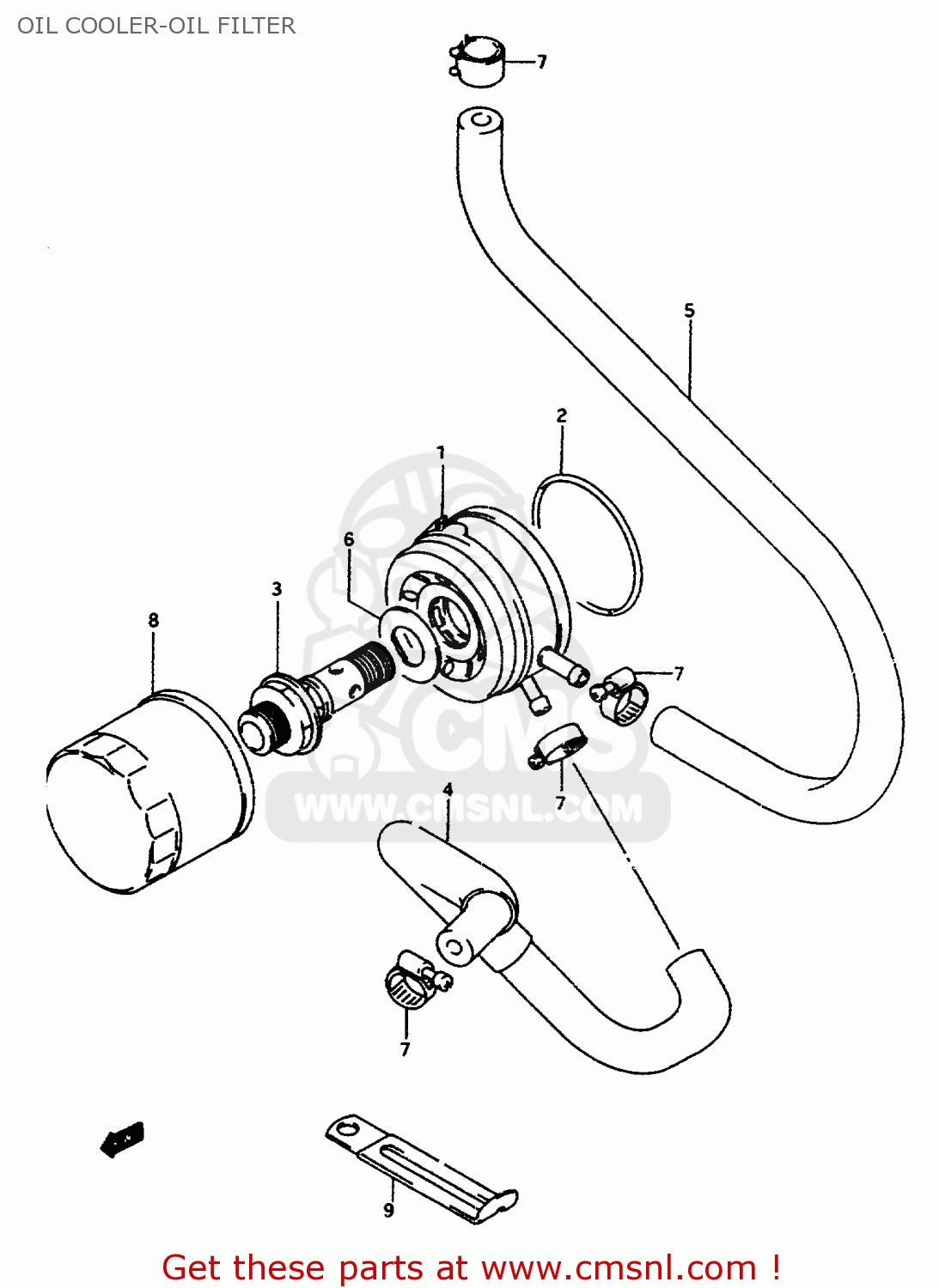 OIL COOLER-OIL FILTER RF600R 1993 (P) (E02 E04 E15 E17 E18 E21 E22 E24 E25 E34 E53)