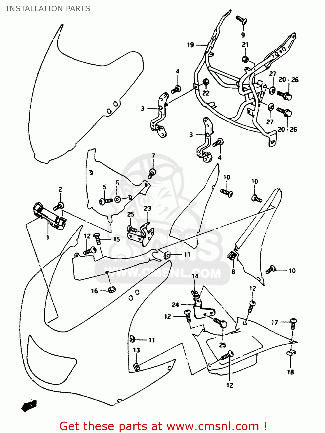 INSTALLATION PARTS RF600R 1993 (P) (E02 E04 E15 E17 E18 E21 E22 E24 E25 E34 E53)