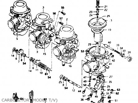 CARBURETOR (MODEL T/V) - RF600R 1993 (P) (E02 E04 E15 E17 E18 E21 E22 E24 E25 E34 E53)