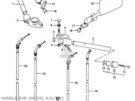 HANDLE BAR (MODEL R/S/T/V) - RF600R 1993 (P) (E02 E04 E15 E17 E18 E21 E22 E24 E25 E34 E53)