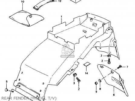 REAR FENDER (MODEL T/V) - RF600R 1993 (P) (E02 E04 E15 E17 E18 E21 E22 E24 E25 E34 E53)