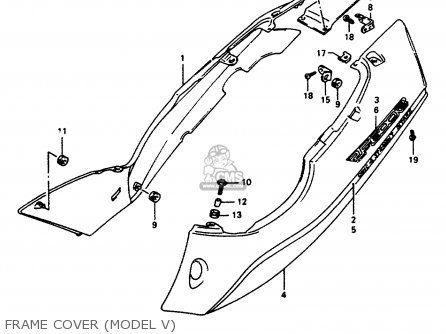 FRAME COVER (MODEL V) - RF600R 1994 (R) (E02 E04 E15 E17 E18 E21 E22 E24 E25 E34 E39 53)