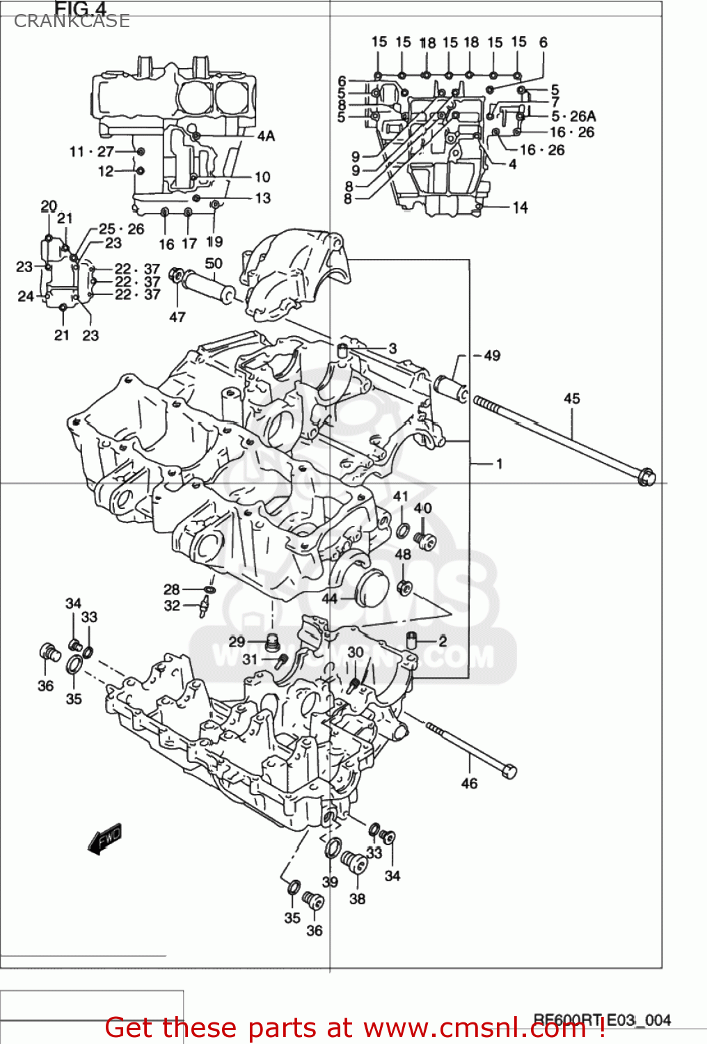 CRANKCASE RF600R 1994 (R) USA (E03)