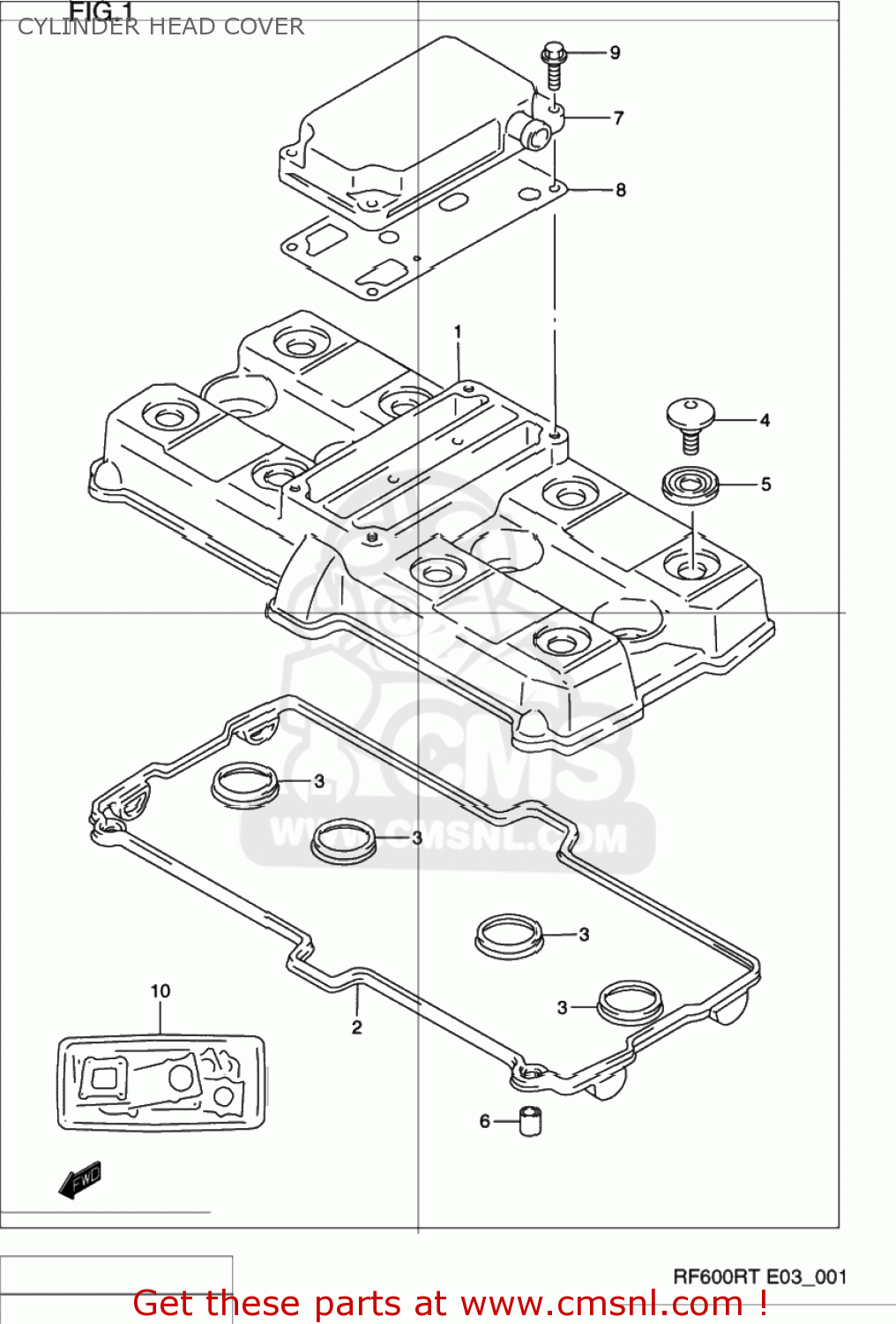 CYLINDER HEAD COVER RF600R 1994 (R) USA (E03)