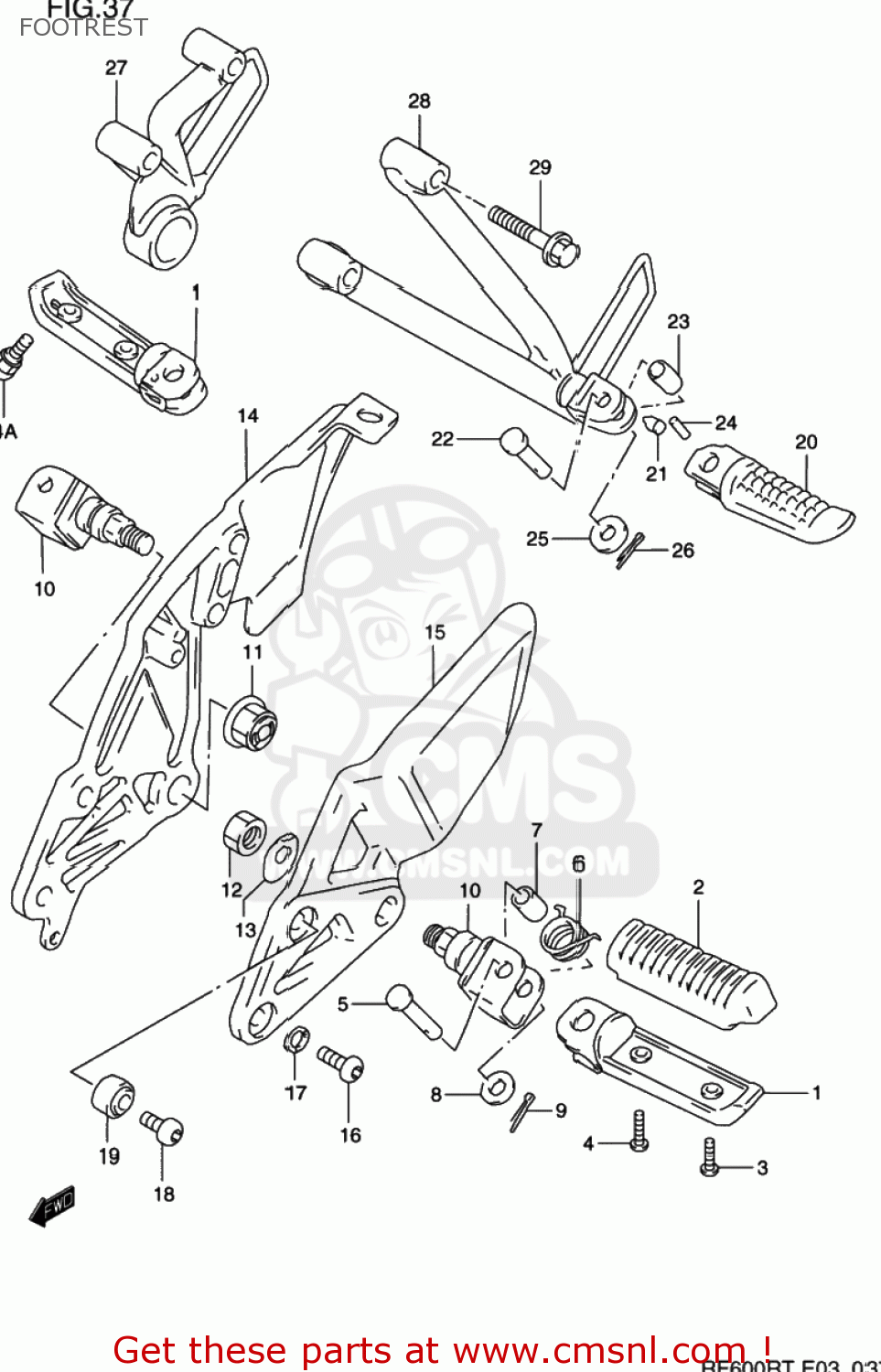 FOOTREST RF600R 1994 (R) USA (E03)