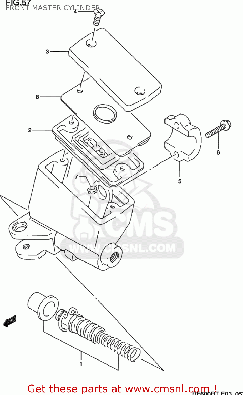 FRONT MASTER CYLINDER RF600R 1994 (R) USA (E03)