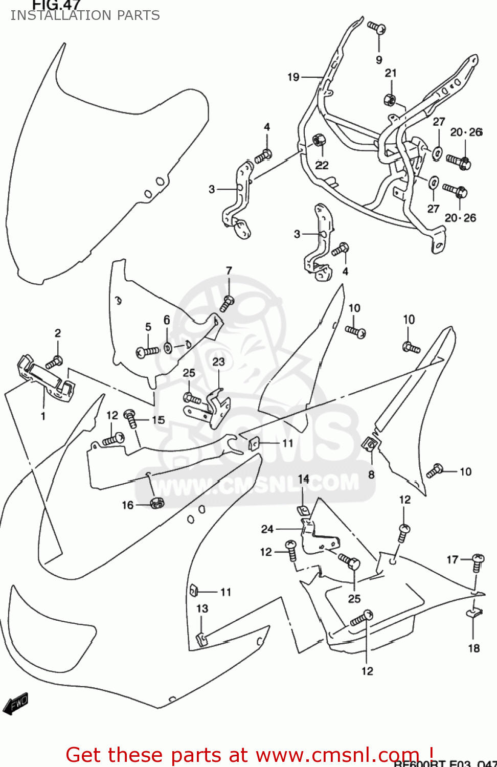INSTALLATION PARTS RF600R 1994 (R) USA (E03)