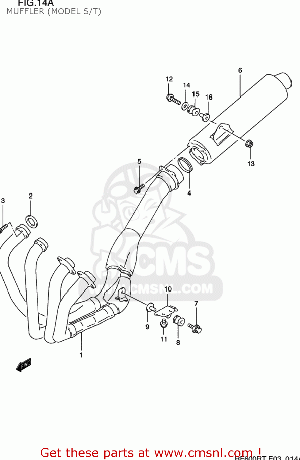 MUFFLER (MODEL S/T) RF600R 1994 (R) USA (E03)