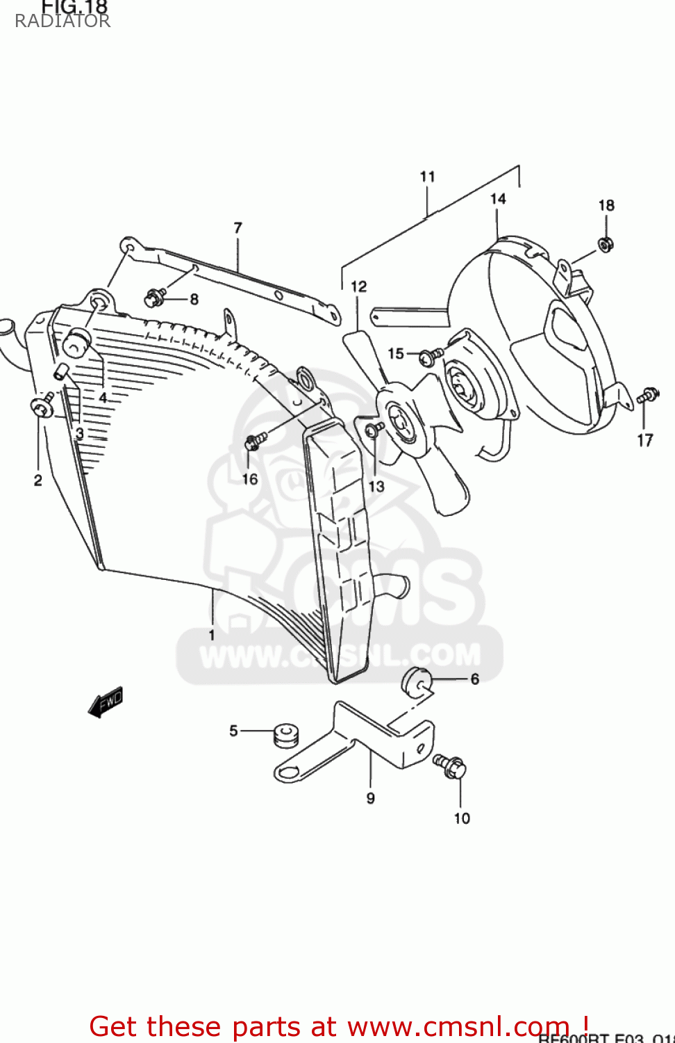 RADIATOR RF600R 1994 (R) USA (E03)