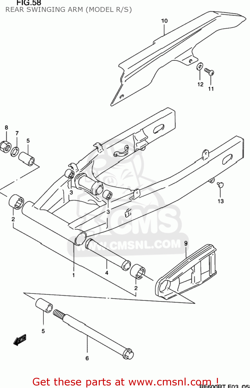 REAR SWINGING ARM (MODEL R/S) RF600R 1994 (R) USA (E03)