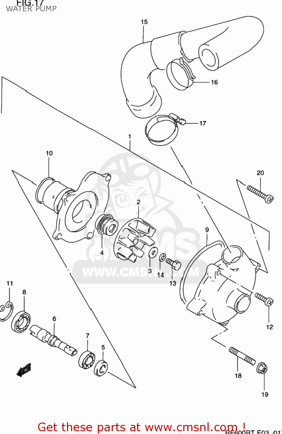 WATER PUMP RF600R 1994 (R) USA (E03)