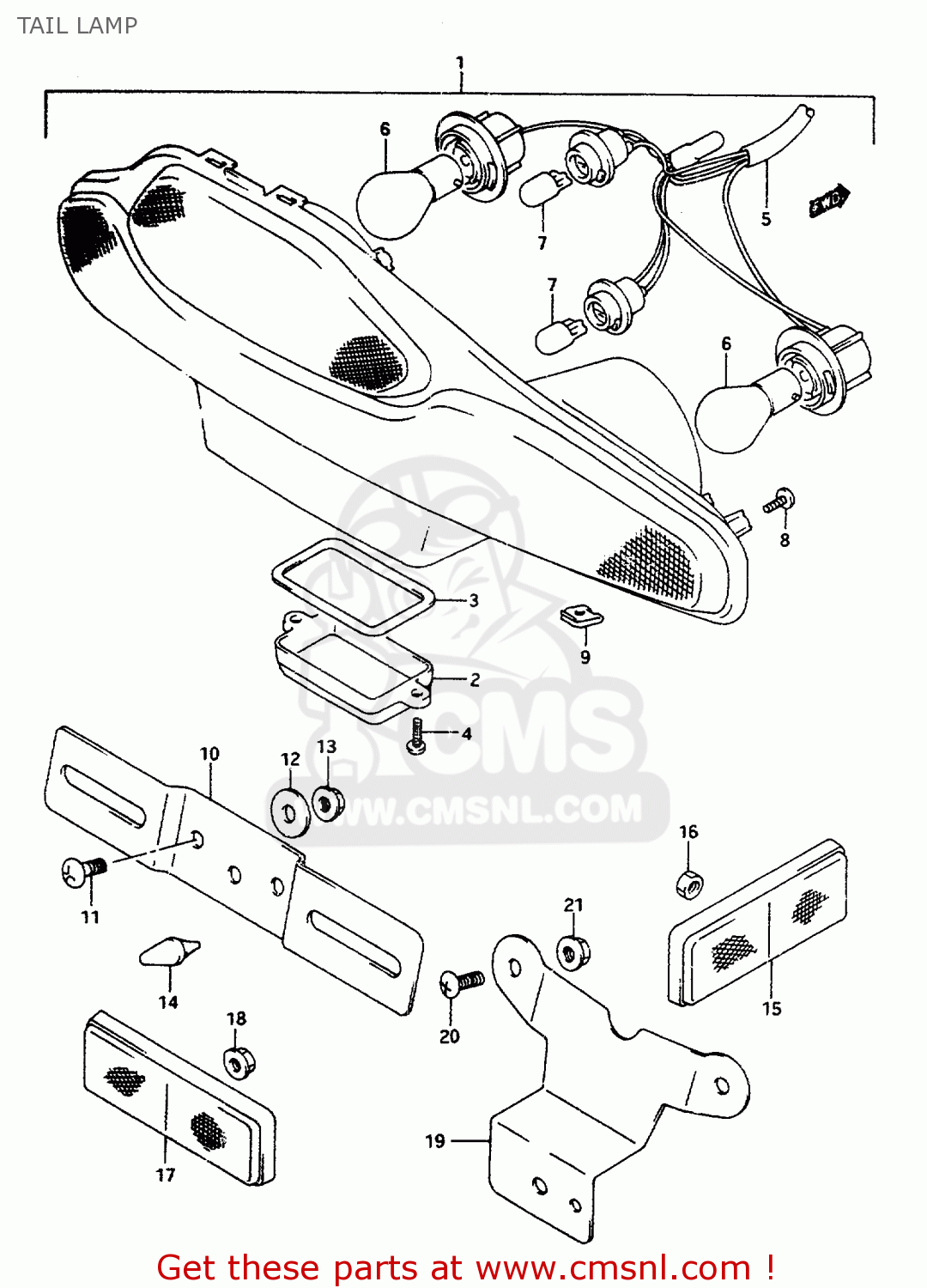 TAIL LAMP RF600R 1995 (S) (E02 E04 E18 E22 E24 E25 E34 E37)