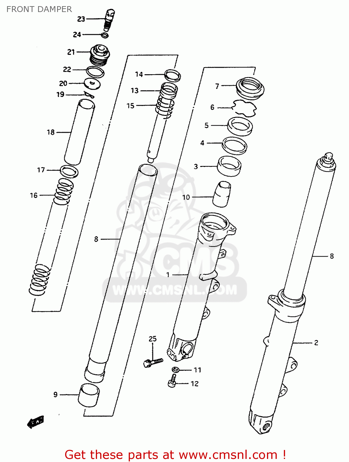 FRONT DAMPER RF600R 1995 (S) (E02 E04 E18 E22 E24 E25 E34 E37)
