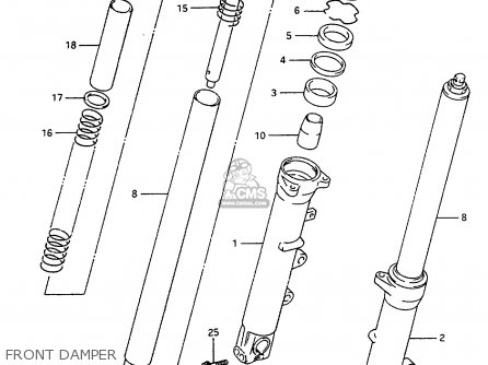 FRONT DAMPER - RF600R 1995 (S) (E02 E04 E18 E22 E24 E25 E34 E37)