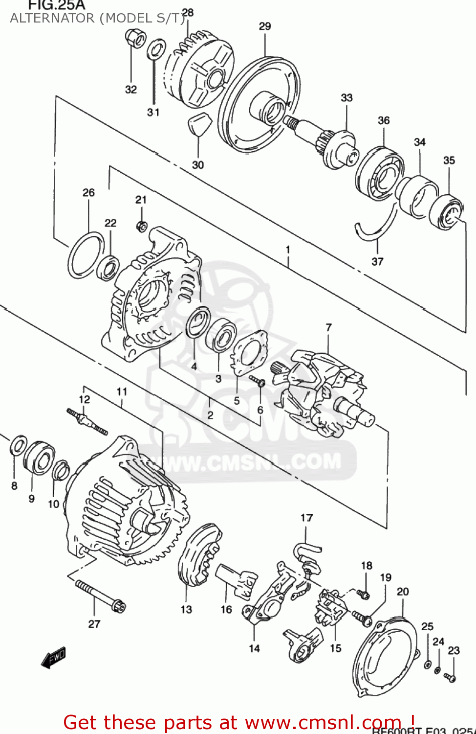 ALTERNATOR (MODEL S/T) RF600R 1995 (S) USA (E03)