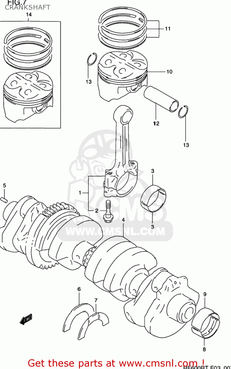 CRANKSHAFT RF600R 1995 (S) USA (E03)
