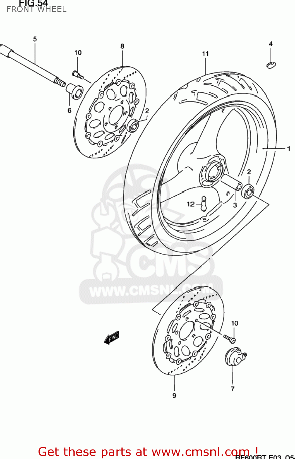 FRONT WHEEL RF600R 1995 (S) USA (E03)