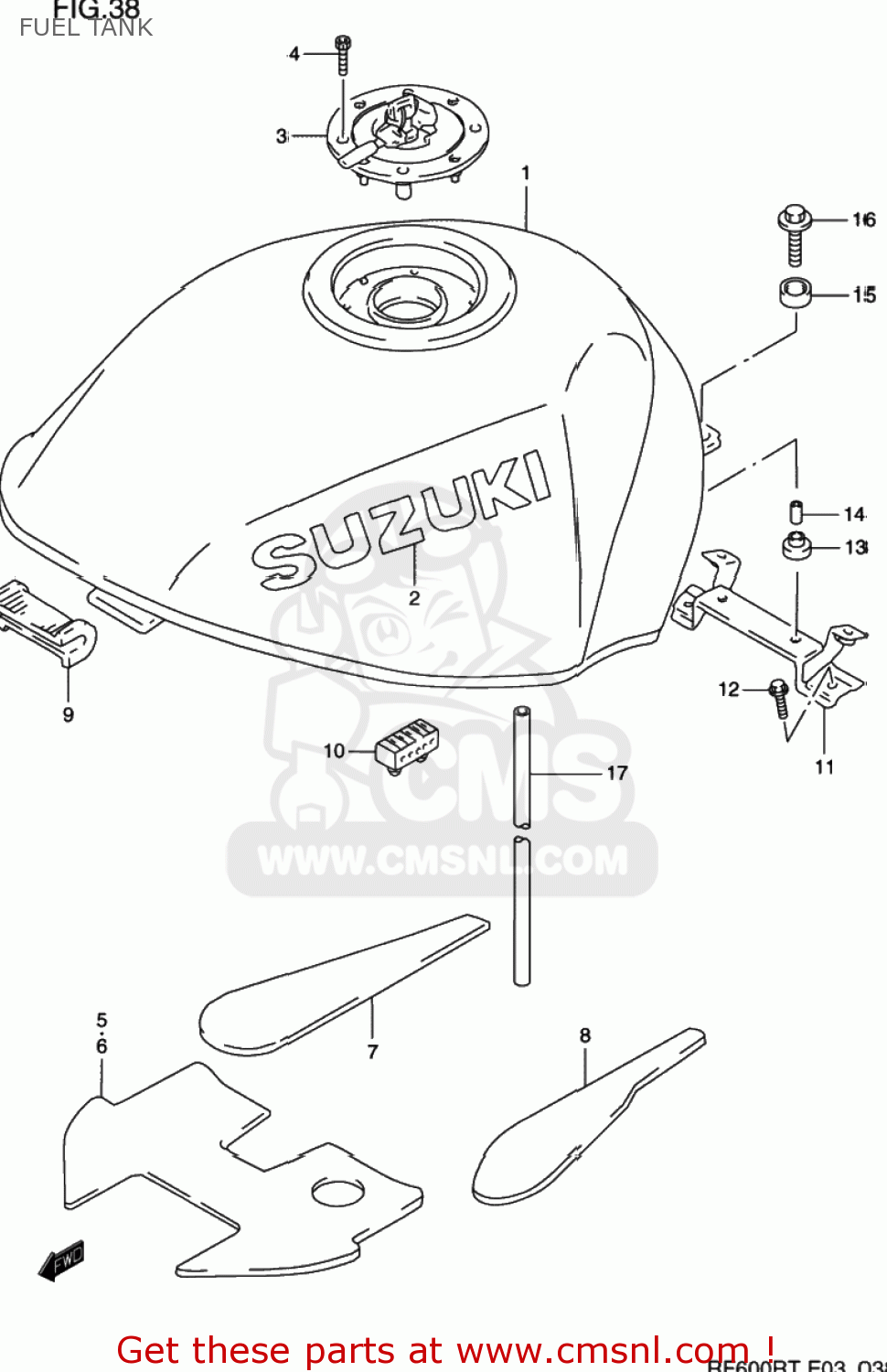 FUEL TANK RF600R 1995 (S) USA (E03)