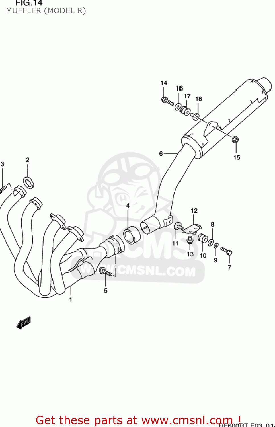 MUFFLER (MODEL R) RF600R 1995 (S) USA (E03)