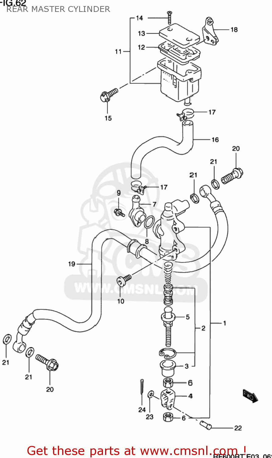 REAR MASTER CYLINDER RF600R 1995 (S) USA (E03)