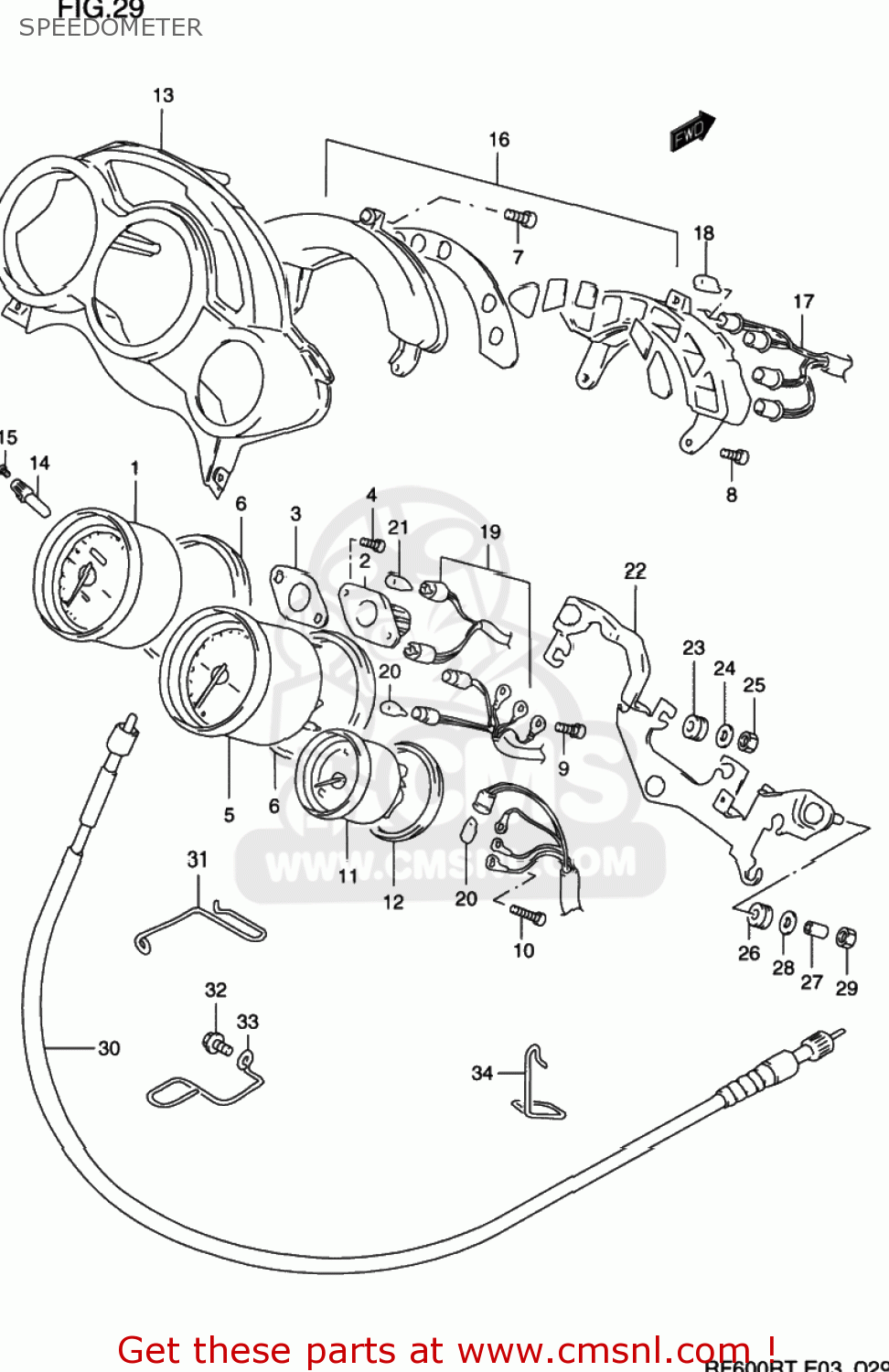 SPEEDOMETER RF600R 1995 (S) USA (E03)