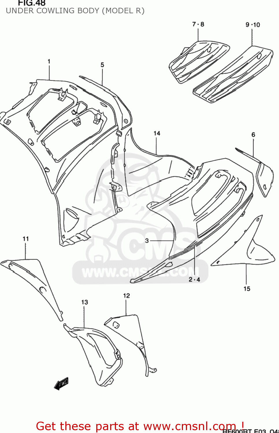 UNDER COWLING BODY (MODEL R) RF600R 1995 (S) USA (E03)