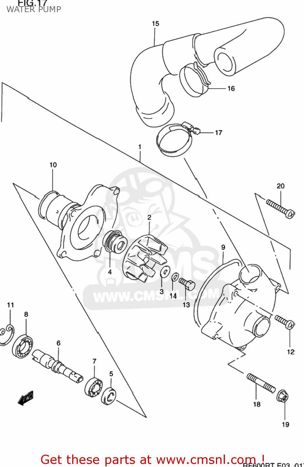 WATER PUMP RF600R 1995 (S) USA (E03)